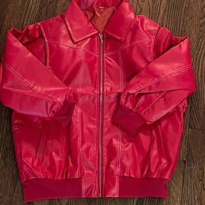 TB&Co J2 Red Oversized Leather Jacket - NEW WITH TAGS